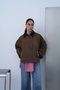 Women's Khaki Velvet Collar Detailed Cape Trench Coat - 2