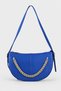 Marly women's faux leather shoulder bag with chain detail - saks blue