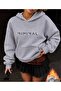 Women's Hooded Manhattan Printed Gray 2 Thread Raster Sweatshirt