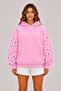 Women's Oversize Sweatshirt Hoodie Polka Dot Hooded, Kangaroo Pocket, 3 Thread Ruffle Anti-Pilling - 2