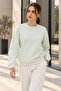 Women's 2-Piece Crew Neck Basic Sweatshirt – Mint / Ecru - 2