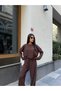 Women's Brown Oversize Blouse and Wide-Leg Pants Two-Piece Set - 6