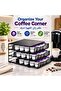 36 K-Cups Capsule Storage Drawer, 3-Tier Coffee Capsule Organizer, Space-Saving Durable Metal Rack – Black - 3