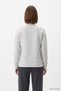 Patterned Crew Neck Blouse 8363A Gray Melange - 5