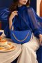 Marly women's faux leather shoulder bag with chain detail - saks blue - 3