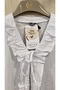 Women's White Shirt with Ruffle Tie Detail, 100% Linen - 3
