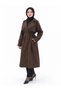 Women's Brown Buttoned Belted Bolero Trench Coat