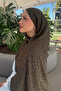 Premium jacquard leopard pattern shawl - khaki - 3