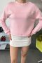 Women's Crew Neck Stopper Detailed Basic Sweatshirt Pink - 27K 2716 - 2