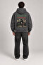 Unisex Women's and Men's Underground Design Text Printed Oversize 3 Thread Hooded Sweatshirt - 3