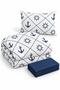 Easy-Iron Duvet Cover Set Single Anchor Navy Blue - 3