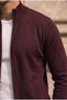 Volare Premium Lycra Zippered Men's Knitwear Cardigan - Dark Burgundy - 4