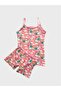 Girl's Cotton Pink Rabbit Patterned Undershirt Boxer Set