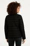 Micro water repellent quilted b Printed lined zipper bomber jacket - black - 2