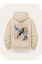 Unisex Women's and Men's Wolf Shadow Design Text Printed Oversize 3 Thread Hooded Sweatshirt - 5