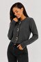 Women's Gray Gold Black Buckle Button Detailed Crew Neck Knitwear Cardigan - 5