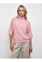 10851 High Neck Soft Textured Sweater-Powder Pink