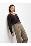 10888 Wool Blend V-Neck Sweater-Dark Brown - 3