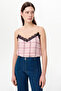Regular Blouse with Adjustable Straps and Lace Detail - 2