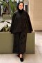 Embossed Floral Embroidered Double-Breasted Jacket and Trousers Set - 2