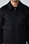 Men's Wool Soft Textured Cashmere Coat Black 4341Dngr - 3