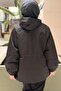 Serpme Stone Embroidered Hooded Zippered Coat - 4