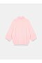 10851 High Neck Soft Textured Sweater-Powder Pink - 5