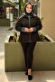 Stone-Embellished Denim Jacket Combination Coat - 4