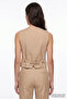 Linen Blend Regular Vest with Back Buckle - 6