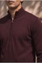 Volare Premium Lycra Zippered Men's Knitwear Cardigan - Dark Burgundy - 3