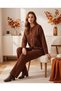 Floral Motif Button Detailed Knitwear Top and Bottom Set - 2