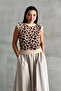Stone - Brown Leopard Patterned Soft Sweater - 2Y4496