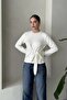 Ecru Front Tie Sweater - 2Y4507 - 3