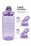 2000ML Motivational Water Bottle with Time Marker, Leakproof Locking Lid, Removable Straw, Carry Handle & Easy-Grip Design for Gym, Sports, Travel, School and Daily Hydration - 2