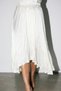 Cream-Colored, Elastic Waist, Pleated Detail, Midi Length, Comfortable Cut Skirt - 3