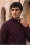 Volare Premium Lycra Zippered Men's Knitwear Cardigan - Dark Burgundy - 2