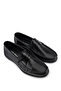 Men's Genuine Leather Black Open-Toe Loafer Shoes - 2