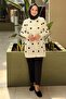 Embossed Mini Floral Embroidered Mercerized Cardigan - 3
