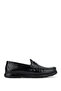 Men's Genuine Leather Black Open-Toe Loafer Shoes