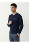 Men's Long Sleeved Plaid Pajama Set Navy Blue - 2