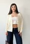 Women's V-Neck Buttoned Mesh Cardigan Cream - 27K 3345 - 4