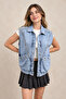 Women's Eyelet Detailed Denim Jacket Vt-2908