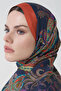 Floş Viscose Shawl with Rosette Pattern - Orange - 3