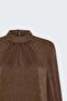 Long Sleeve Blouse - Light Brown - 3