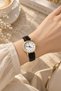 Women's Wristwatch Gold Color Round Case White Dial Black Croco Pattern Strap Quartz Analog Classic Vintage Elegant Old Money Women's Watch 2026 - 3