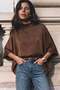 Batwing Sleeve Blouse - Light Brown - 3