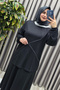 Women's Clothing Plus Size Cross-Stone Elastic Sleeve Corset with Skirt Diamond Sultan Set - 5