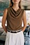 Patterned Degaje Collar Blouse - Brown - 2