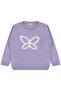 Butterfly Patterned Sweater for 6-9 Years Old - Lilac