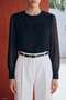Collar Detailed Blouse - Black - 2